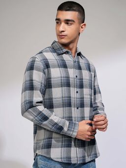 HIGHLANDER - Men Multi-Color Dobby Checks Relaxed Fit Shirt