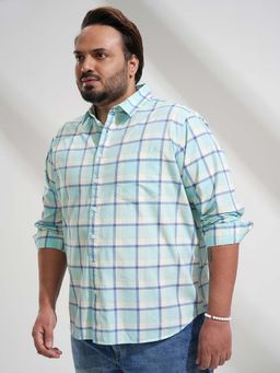 HIGHLANDER - Men Blue Slim Fit Checks Casual Shirt