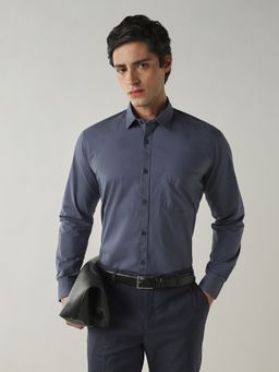 Reid & Taylor - Slim Fit Airforce Blue Shirt