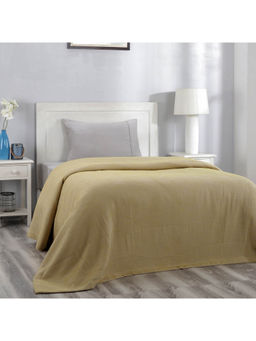 Maspar - Botanical Heritage Waffle Woven Yarn Dyed 290GSM Yellow Bed Cover