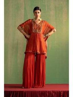 STUDIO BAGECHAA - Nyla Embroidered Kaftan with Slip and Sharara (Set of 3)