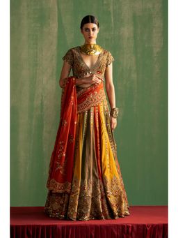 STUDIO BAGECHAA - Arohi Multi Color Embellished Lehenga with Blouse and Dupatta (Set of 3)