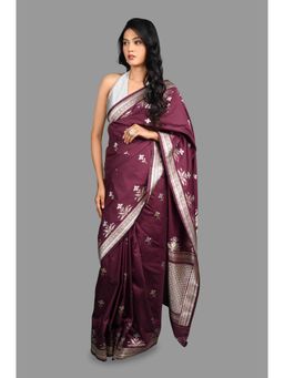 Zal from Benaras - Pure Katan Silk Banarasi Handloom Saree without Blouse