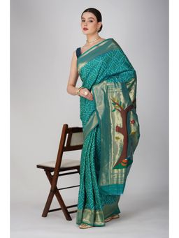 Zal from Benaras - Pure Silk Paithani Bandhej Work Saree without Blouse