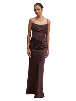 Forever New - Brown Claudia Petite Corset Maxi Dress