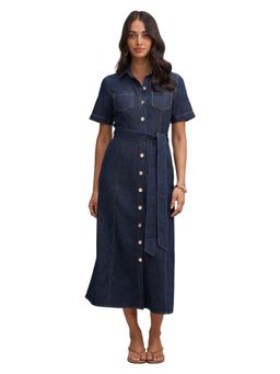 Forever New - Blue Millie Denim Midi Shirt Dress with Belt
