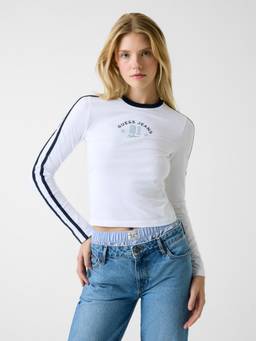 Guess - White Start Baby Typography Round Neck Boxy Fit T-Shirt