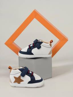 Mi Arcus - PU Colorblock Navy Blue Booties