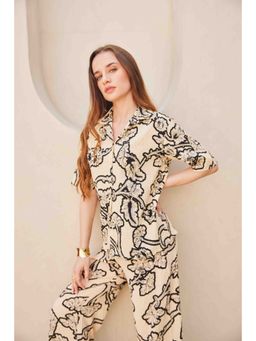 HOUSE OF SAL - Beige Bali Printed Shirt