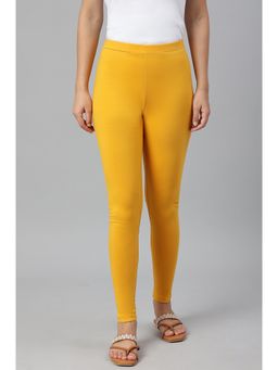 W - Light Yellow Cotton Jersy Lycra Leggings