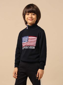 U.S. POLO ASSN. - Boy's Regular Fit Printed Sweater