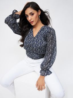 Kibo - Black Polyester Top