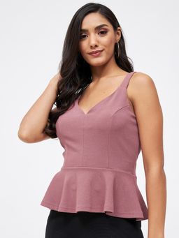 Kibo - Pink Polyester Crop Top