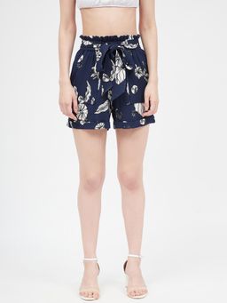 Kibo - Blue Polyester Shorts