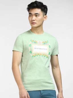Jack & Jones - Green Printed Crew Neck T-shirt