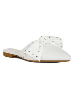 London Rag - Embellished White Mules