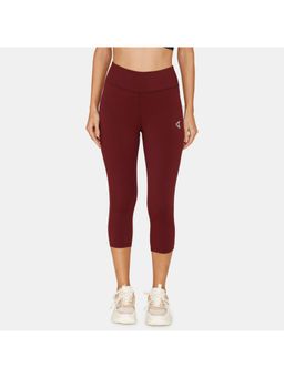 Zivame - Zelocity Quick Dry Capri - Burgundy