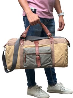 Mona B - Unisex Stylish Design Brown Sebastian Cotton Canvas Duffel Bag
