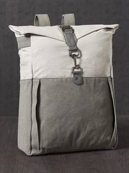 Mona B - Unisex Stylish Design Ice Grey Cotton Canvas Backpack