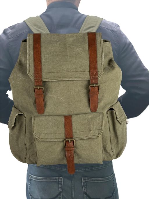 Buy Mona B Unisex 14 inch Laptop Sleeve and Stylish Design Green Cotton Canvas Backpack Online Buy Mona B Unisex 14 inch Laptop Sleeve and Stylish Design Green Cotton Canvas Backpack Online
