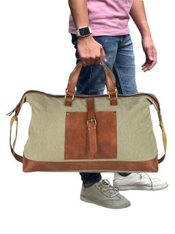 Mona B - Unisex Green Gym, Travel and Sports Canvas Large Duffel Bag