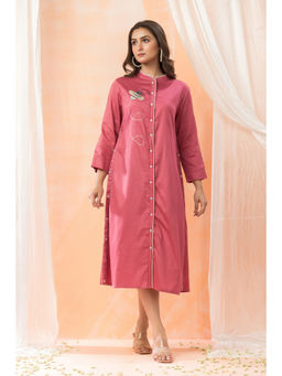 Sacred Suta - Pink Designer Knee Length Dress