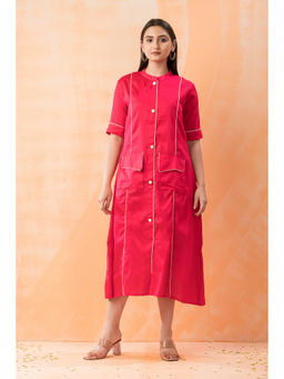 Sacred Suta - Red Designer Cotton Dress