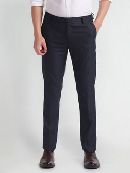 Arrow - Geometric Patterned Dobby Smart Flex Formal Trousers