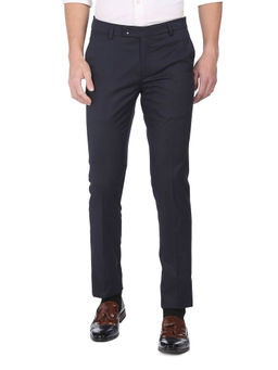 Arrow - Mid Rise Textured Smart Flex Formal Trousers