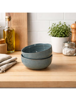 BRINNS - Pastel Grey Glazed Porcelai Microwave Safe Bowls - 220 Ml