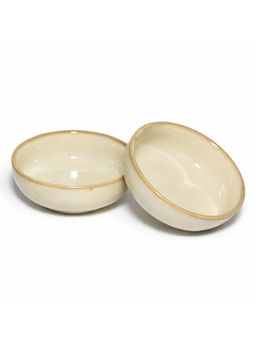 BRINNS - Capiz Yellow Glazed Ceramic Microwave Safe - 2 Dip Bowls - 75 Ml
