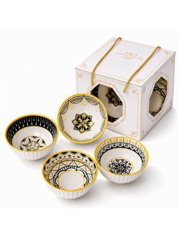 YELONA - Ceramic Dip Bowl Set Of 4 With Gift Box, 300Ml Snack & Dessert Bowls