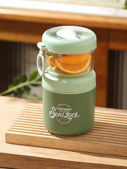 YELONA - Lunch Box with Spoon & Snack Box Green 860Ml