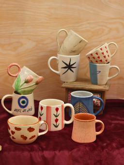 WEAVING HOMES - Set Of 10 Summer Bliss Combo Mugs - 250Ml