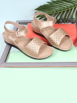 XE Looks - Gold Modern and Glamorous Comfortable Adjustable Flat Sandal
