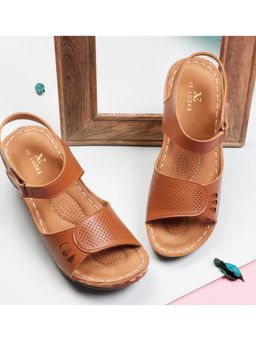 XE Looks - Tan Alluring and Elegant Comfortable Wedges