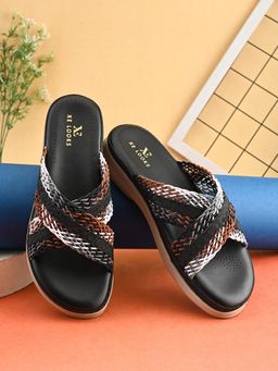 XE Looks - Beige Criss-Cross Braided Strap Comfort Wedges