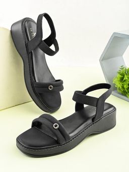 XE Looks - Black Lightweight Everyday Wear Comfort Sandal