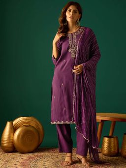 Varanga - Zari Embroidery Kurta with Pant and Dupatta