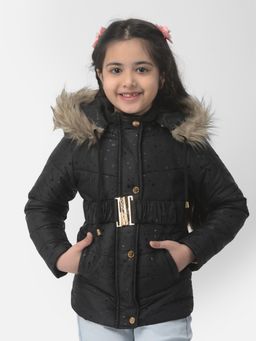 CRIMSOUNE CLUB - Girls Belted Black Starry Jacket