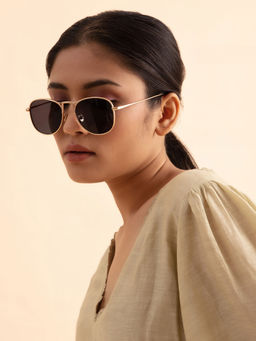Twenty Dresses by Nykaa Fashion - Gold Stepped Into A Dreamland Sunglasses