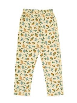 KiddoPanti - Boys Cotton Knitted All Over Printed Pyjama Beige