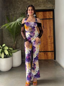 Tandul - Women Multi-Color Lycra Floral Jumpsuit