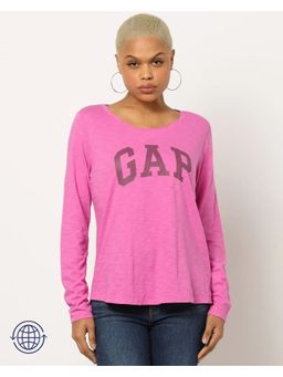 GAP - Women Logo Relaxed Fit Pink T-Shirt