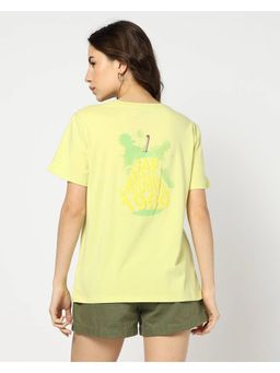 GAP - Women Graphic Crew Neck Yellow T-Shirt