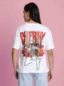 Bene Kleed - Women Cheri Lady Typography Print White T-Shirt