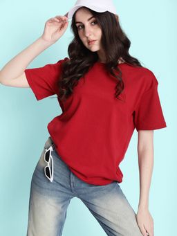 Bene Kleed - Women Oversize Red T-Shirt