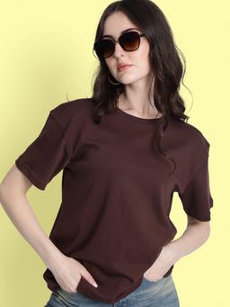 Bene Kleed - Women Oversize Brown T-Shirt