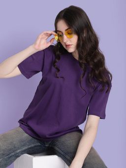 Bene Kleed - Women Oversize Purple T-Shirt