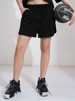 TOKYO TALKIES - Women Solid Mini Black Shorts
